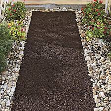 A stone border can help define the walkway and keep it looking neat if you have a gravel path that stretches ac… Backyard Expressions Mulch Mat 6 Ft Red Brown Rubber Landscape Edging Roll Lowes Com Backyard Landscaping Designs Landscaping With Rocks Landscape Edging