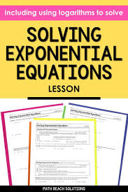 Solving Exponential Equations Lesson Algebra Lesson Plans Algebra Lessons Equations