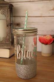Bride 24oz Glitter Dipped Mason Jar Tumbler Cup Water Bottle Ring Bling Glitter Mason Jars Mason Jar Cups Mason Jar Diy