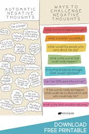 Challenge Automatic Negative Thoughts Cognitive Behavioral Therapy Free Poster In 2020 Therapy Worksheets Cognitive Behavioral Therapy Social Emotional Learning