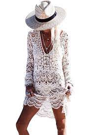 Women Bikini Swimsuit Cover Ups Flowery Crochet Long Beach Dress White Cn17yray4r7 Boho Fashion Fashion White Swimwear