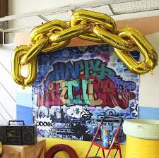 Everything from specific 1990s party theme ideas; 32 Giant Gold Chain Link Foil Balloon Garland 90s Party Online Party Supplies