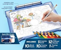The crayola light up tracing pad lets kids trace and colour detailed scenes. Amazon Com Crayola Light Up Tracing Pad Blue Toys For Boys Girls Gift For Kids Age 6 Toys Games