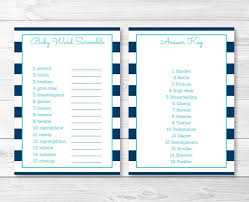 Hand each guest a copy of the scrambled words list facedown. Baby Shower Word Scramble