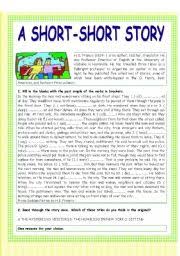 Short story literary terms test: Short Stories Worksheets