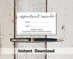 The description tells you whether it's designed for your avery paper or card stock number. Printable Appointment Reminder Card Template Simple Rustic Etsy