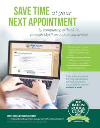 echeck in is now available through mychart baton rouge clinic