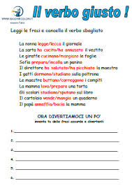 Schede Didattiche Classe Prima Scuola Primaria I Verbi E Le Azioni Giochi Ed Esercizi Per Comprendere Il C Comprensione Scritta Attivita Di Grammatica Scuola