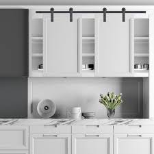 A round up about best interior sliding barn door hardware, barn door installation, barn door cabinet, diy barn door, swinging doors and dutch door. Yescom 5 Ft Mini Double Sliding Barn Door Hardware Kit Roller Track Rail Cabinet Tv Stand Closet Kitchen Black Walmart Com Walmart Com