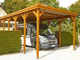 Wohnmobil Carport Aus Holz Mit Komfortbreite Lichte Hohe 300 Cm Dach Umlaufend Mit Zweilagiger Holzblende Verkleidet Dies Carports Carport Carport Wohnmobil
