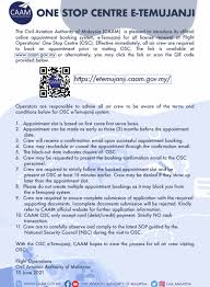 The civil aviation authority of malaysia, previously known as the department of civil aviation, is a government agency that was formed under. Caa Malaysia On Twitter Effective Immediately All Air Crew Are Required To Book An Appointment Prior To Visiting Osc Kindly Visit Caam Website To Get The Link Or You May Click The