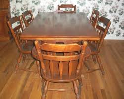 Maple dining room & bar furniture : I Have A Solid Rock Maple Antique Dining Room Set There Is A Large Double Trestle Table With Two Attached Lift Up