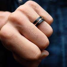 The Elite Black Rose Gold Mens Wedding Bands Unique Mens Gold Wedding Band Black Wedding Rings