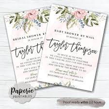 Bridal Shower By Mail Invitation Floral Shower By Mail Etsy Floral Invitation Invitations Bridal Shower Invitations