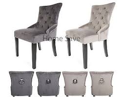 X 2 New Velvet Scoop Back Dining Chair Pair Taupe Or Deep Grey Stud And Knocker Dining Chairs Velvet Dining Room Chairs Dining Room Chair Cushions