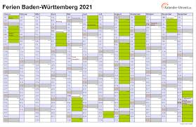 Alle termine und infos zu den ferien in bw. Ferien Baden Wurttemberg 2021 Ferienkalender Zum Ausdrucken