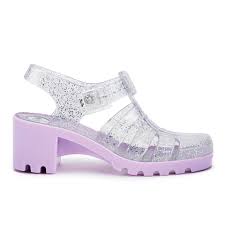 Juju Womens Babe Heeled Jelly Sandals Multi Glitter Orchid