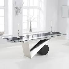 Naomi Extendable Glass Dining Table In Black And Clear Glass Dining Table Extendable Glass Dining Table Black Glass Dining Table