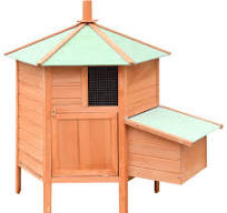 vidaXL Solid Pine and Fir Wood Chicken Cage - Large Poultry Coop with Iron  Wire Window, Upward Panel for Egg Collection and Easy-Climb Ramp, Brown &  ...