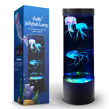 How to make a jellyfish aquarium part 1. Amazon Com Jellyfish Lava Lamp Led Fantasy 20 Color Changing Night Light With 3 Jellyfish Electric Mood Light Decoration For Home Office Gift For Men Women Kids Home Kitchen