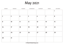 Print may 2021 calendar and enter your holidays, events and appointments. May 2021 Calendar Templates Whatisthedatetoday Com