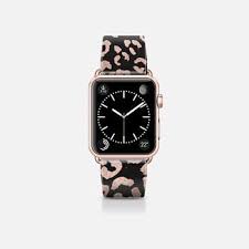 Black Apple Watch Band 38mm Apple Watch Band 38mm Case Modern Rose Gold Leopard Hand Drawn Print Pattern On Black By Girly Trend Apple Watch Bands Apple Watch Rose Gold Apple Watch