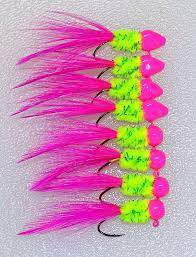 Hot Pink Chartreuse W Blue Crystal Fly Tying Patterns Crappie Jigs Diy Fishing Lures