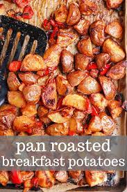 Easy Roasted Breakfast Potatoes Recipe Roasted Breakfast Potatoes Potato Breakfast Recipes Breakfast Potatoes