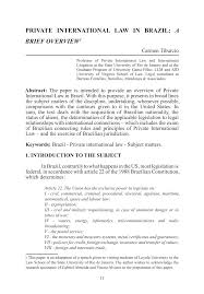 Pdf Private International Law In Brazil A Brief Overview