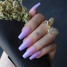 30fit for a royal purple. Lavender Ombre Coffin False Nails Purple Gradient Pink Medium Gel Fake Nais Daily Wear False Nails Aliexpress