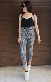 Calça Xadrez Feminina Preta E Branca Inspiracao Xadrez Vichy Guita Moda Moda Looks Moda Looks