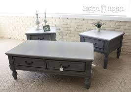 Charcoal Grey Coffee Table And End Tables Distressed Furniture Diy Home Decor Distressed Furniture