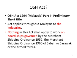 The merchant shipping ordinance 1952 is the referred legislation to. Ppt The Osh Act Standards And Liability Powerpoint Presentation Free Download Id 6314640