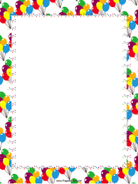 Festive Balloons Party Border Balloons Party Balloons Free Printable Stationery