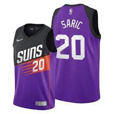 Phoenix suns jerseys & gear. Dario Saric Phoenix Suns 2021 Earned Edition Swingman Jersey Purple