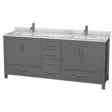 White carrara marble oval sink. Design House Wyndham Sheffield Dark Gray Double Bath Vanity 80 Inch With Top Sink Hd Supply