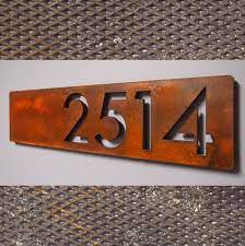 Walmart.com has been visited by 1m+ users in the past month Custom Modern Floating House Numbers Horizontal Offset In Rusted Steel