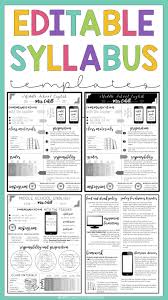 Meet The Teacher Editable And Syllabus Templates Editable Bundle Middle School Syllabus Syllabus Template Meet The Teacher