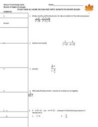 Sherman hall, b wing, room 345. Honors Precalculus Worksheets Teaching Resources Tpt