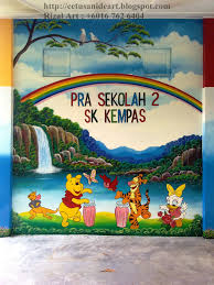 Gunakan ambalan sebagai tempat untuk hiasan dinding. Lukisan Dinding Sekolah Tadika Cikimm Com