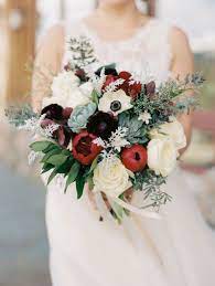 Mostly all succulents bouquet green, white, succulents, white & green. Romantic Wedding Bouquet Idea White Burgundy Flower And Succulent Bouquet With Anemones Succulent Bouquet Wedding Anemone Bouquet Wedding Wedding Bouquets