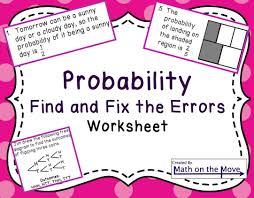 Probability Find And Fix The Errors Worksheet Great Partner Worksheet Addresses Common Mistakes Made In Solving Math Strategies Teaching Math Probability