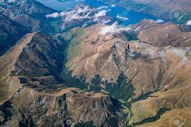 Aerial View Of Mountain Ranges And Lake Landscape Panoramic Stock Photo Picture And Royalty Free Image Image 86755088