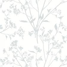 It's a small room but with lots of light although north facing. Floral Wallpaper Southport Nature 331187 White Grey Living Room