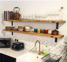 The various bins feature space for labels located behind the handles. An Extra Long Rustic Industrial Floating Shelf Flat L Shapped Etsy