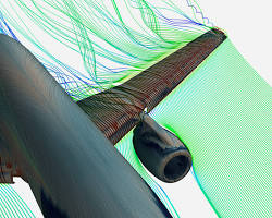 Imagem de ANSYS being used for fluid dynamics simulation