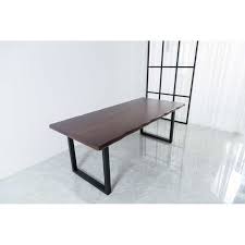 Luxury kitchen table 68.5cm metal wood dining chair. Solid Wooden Dining Table With Metal Box Frame Industrial Design 1 5m 1 8m 2m Seats