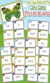 Sight Word Card Game The Odd Butterfly Fry S 1st 100 Words Sight Word Cards Fry Sight Words Sight Words