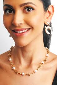 Silk Collection Gold new Statement Necklace Roma