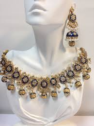 kundan necklace set in 22k gold plated